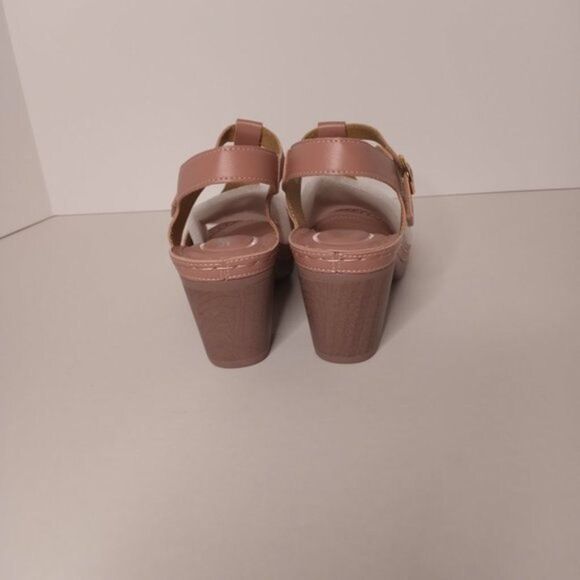 Women's Sandals Size 6.5 Pink Fish Mouth 3"Inch Square Heel Lightweight NWOT - Picture 3 of 6